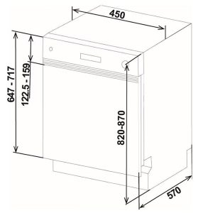 Sharp QW-NS23S47EI Εντοιχιζόμενο Πλυντήριο Πιάτων για 10 Σερβίτσια