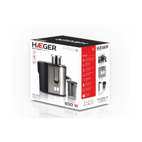 Αποχυμωτής 600WATT HAEGER JE-600.002B Mini Juicer