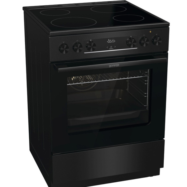 Gorenje GEC6C40BG Κουζίνα 71lt με Κεραμικές Εστίες Π60εκ. Μαύρη